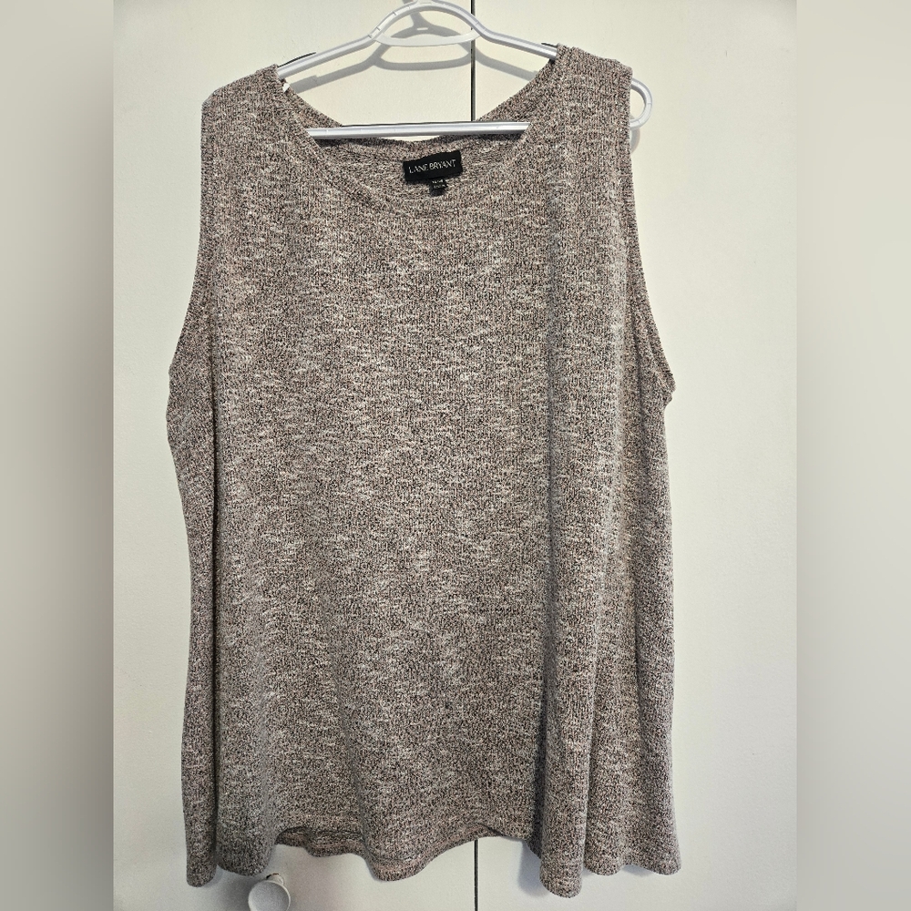 Lane Bryant Women's Pink/Grey Shimmer Tank Top- Size 26/28